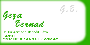 geza bernad business card