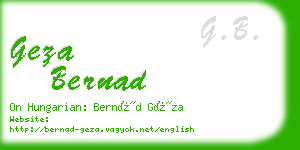 geza bernad business card